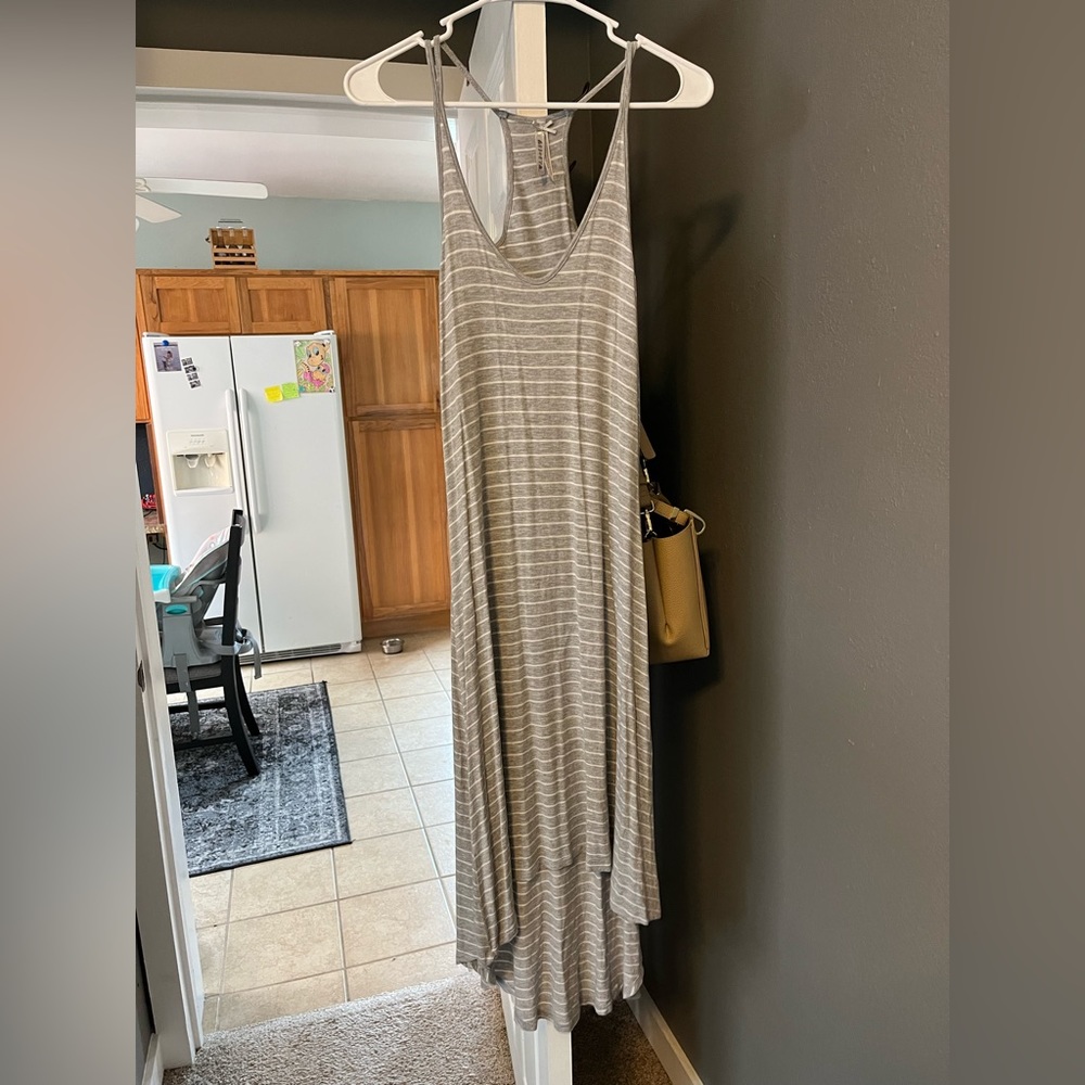 High low strappy dress